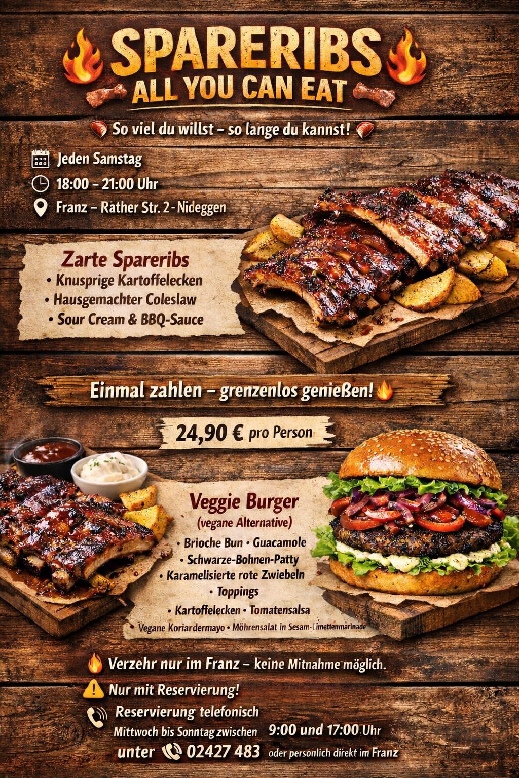 BBQ Spareribs mit Kartoffelecken und Dips